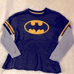 BATMAN Long Sleeve T-Shirt. Awesome Black Shirt with Grey Thermal Long S…